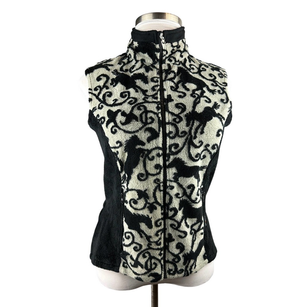 Kerrits Horse Print Equestrian Full Zip Fleece Vest Women's Size Large H14693 - Picture 15 of 16